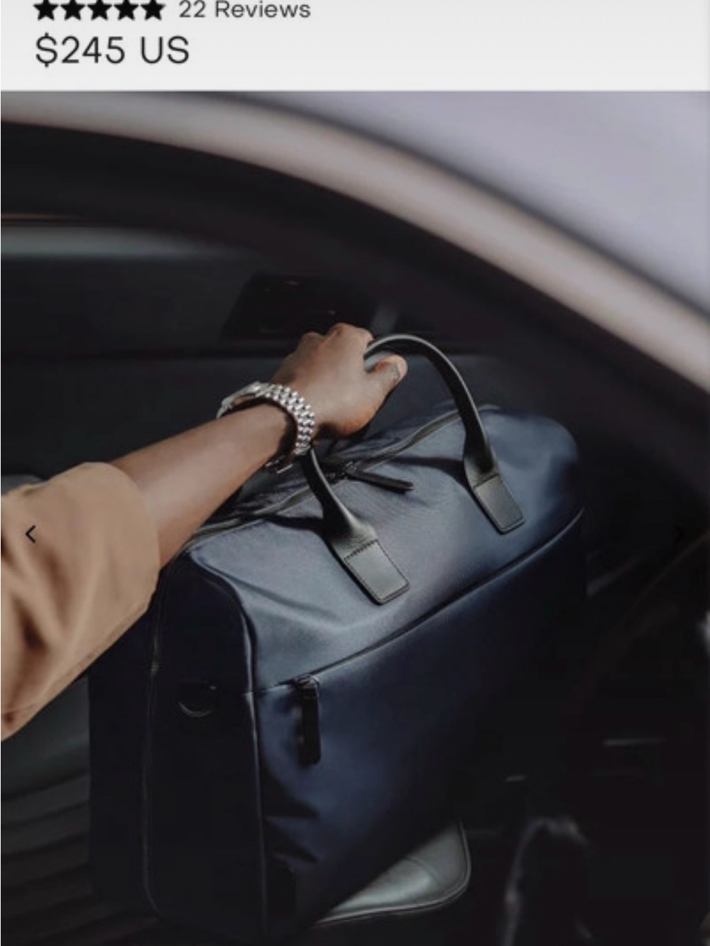 Elegant Navy Travel Duffel with Top Handles